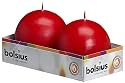 Bolsius - Outdoor/Indoor Tray Of 2 Ball Candles, Red, 70  Millimeters
