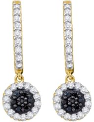 14K Yellow Gold 0.49CT Black Diamond Fashion Earring