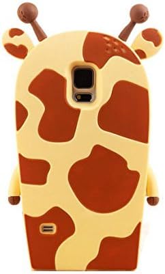 Silicone Case for Samsung Galaxy S5 I9600, 3D Cute Cartoon Animal Giraffe Owl Silicone Soft Silicon Gel Case Cover Protective Skin for Samsung Galaxy S5 I9600(Giraffe Yellow)