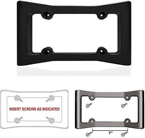 Kohioe Front Plate Bumper Guard , Heavy Duty Protector Car License Plate Frame