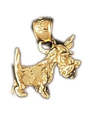 Dazzlers Solid 14k Gold 3D Schnauzer Dog Charm Pendant Available in three colors from jewelsberry (weights: 1.8 grams only)