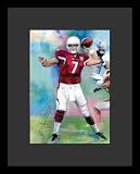 Matt Leinart (Throwing Football) Sports White Wood-Mounted Poster Print - 11