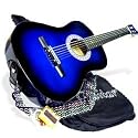 38" Inch Student Beginner BLUE Acoustic Guitar with Carrying Case & Accessories (Free eBook & DirectlyCheap(TM) Translucent Blue Medium Guitar Pick)