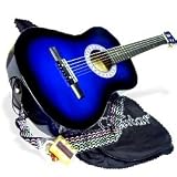 38" BLUE Acoustic Guitar Starter Package (Guitar, Gig Bag, Strap, Pick, eBook, Free Mini Rubber Guitar & Pick)
