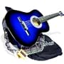Beginner 38 Inch Blue Acoustic Guitar with Gig Bag and Accessories
