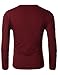 Doublju Mens Henley T-shirts with Button Placket