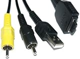 Replace VMC-MD1 USB Data Cable with A/V Audio Video Multi connecting Cable Lead Compatible with any SONY Cybershot with Multi-Use Terminal like DSC-H50, DSC-W300, DSC-T90, DSC-WX1, DSC-TX1, DSC-F88, DSC-H3, DSC-H7, DSC-H9, DSC-H10, DSC-H50, DSC-N1, DSC-N2, DSC-P100, DSC-P120, DSC-P150, DSC-P200, DSC-T2, DSC-T5, DSC-T9, DSC-T10, DSC-T20, DSC-T30, DSC-T50, DSC-T70, DSC-T77,DSC-T100, DSC-T200, DSC-T300, DSC-T700, DSC-W35, DSC-W55, DSC-W80, DSC-W85, DSC-W90, DSC-W110, DSC-W120, DSC-W130, DSC-W150, DSC-W170, DSC-W200, DSC-W300, DSC-W370