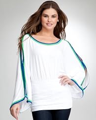 Cold Shoulder Border Kimono Top