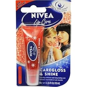 Nivea Lip Care Caregloss & Shine-RED, 0.35oz/10mL