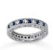 1Ct Blue Sapphire and Diamond 14K W Gold Eternity Band