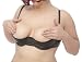 Plus Size Leather & Lace Trimmed Shelf Bra-1X