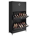 Whitmor 3 Tier Shoe Cabinet Black