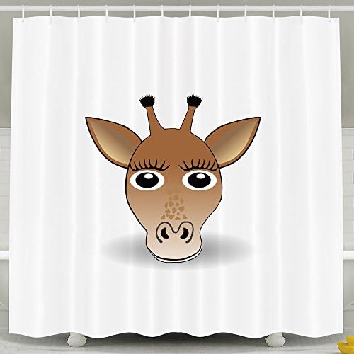 Funny Giraffe Face Cartoon Bathroom Shower Curtains 60*72inch
