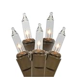 Set of 150 Heavy Duty Clear Mini Christmas Lights - Brown Wire Connect 6