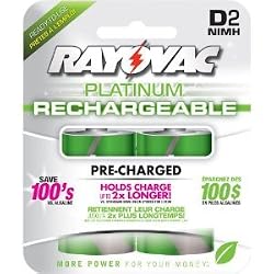 Platinum LSD NiMH D Rechargeable Batteries