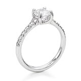 Diamond Engagement Ring in Platinum - Certified, Round, 0.40 Carat, H Color, SI2 Clarity
