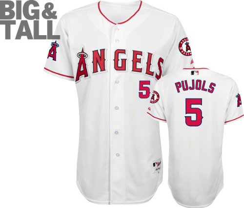 Albert Pujols Los Angeles Angels of Anaheim Big & Tall White #5 Authentic Jersey