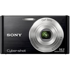 Sony DSC-W320B Digitalkamera (14 Megapixel, 26mm Carl Zeiss Vario Tessar Weitwinkelobjektiv mit 4fach optischem Zoom, 6,9 cm (2,7 Zoll) LC-Display) schwarz