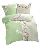 Produkt-Bild: CASA d'ORS10-00083Satin-Bettw&auml;sche Line Flower styled by S&uuml;llwold & Resch 135 x 200 cm 100% Baumwolle
