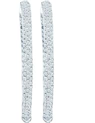 0.51CTW ROUND DIAMOND LADIES HOOPS EARRINGS