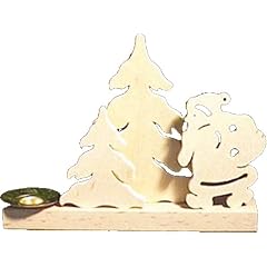 Holz Bastelset 3-D - Kerzenhalter Weihnachtsmann - natur Weihnachten Bilder