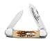 Case Cutlery 263 Case Canoe Pocket Knife with Chrome Vanadium Blades Amber Bone