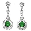 14K White Gold Chrome Tourmaline and Diamond Earrings