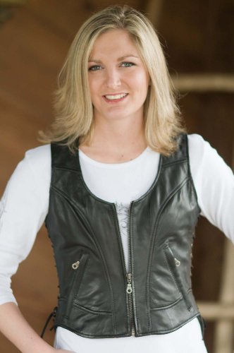 Womens Jackie Side-Lace Leather Vest
