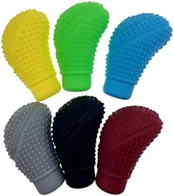 Black Nonslip Silicone Oval Multicolor Car Gear Shift Knob Cover