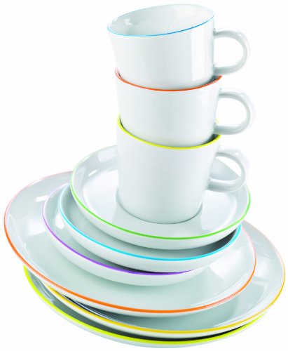 Arzberg Porzellan 2100/70657/3413 Cucina Colori Kaffeeservice 18-teilig verpackt im roten Arzberg-Geschenkkarton