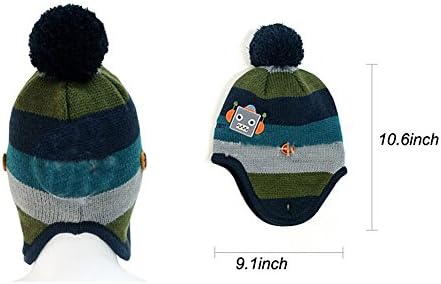 Dooream Unisex Baby Child Robot Knitted Autumn Winter Scarf Hat Gloves Set for 1-3Years (one size, Blue)
