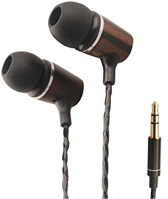 FonPeak In-ear Stereo Earphones Ebony Wooden Noise-isolating HiFi Bass Earbud Headphones for iPhone iPod iPad Mp3 Mp4 Players