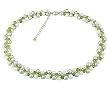 Sterling Silver, Freshwater Cultured Pearl and Peridot Necklace, 15-18"