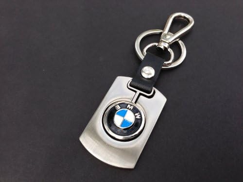 BMW Leather Chrome Logo Keyring Key Chain Fob 325i 330i 328i 335i 528i 535i 128i M3 M5 X3 X5