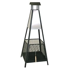 Kamino-Trend 481290 Terrassenkamin 50 x 50 x H130 cm, schwarz m. Edelstahl