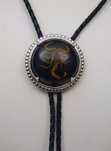 Scorpion (Real) Silver Plated Bolo Tie ~ Black Background