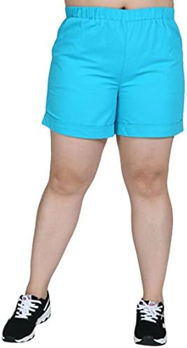 Vertiar Women's Casual Plus Size Summer Cuffed Elastic Waist Shorts Pants XL-7XL