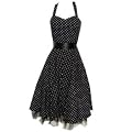 Pretty Kitty Fashion 50s Polka Dot Schwarz Wei� Neckholder Cocktail Kleid