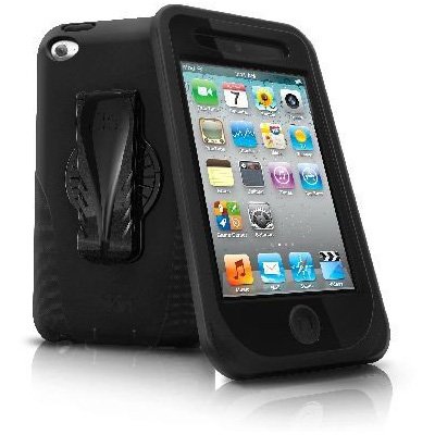 iSkin touch Duo Silicone Skin + Belt Clip for iPod touch (4th gen.), Puma Black