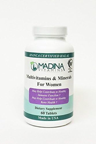 Halal Multi-vitamins &amp; Minerals for Women - Made in USA by Madina Halal Vitamins