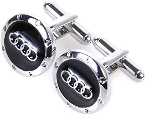 Audi Cufflinks - Car Logo in Black and Silver