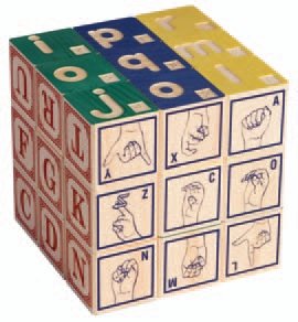 Childrens Toyshop  Toys : Set of 27 Braille and Sign Language Blocks - embossed wood with non-toxic inks