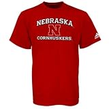 adidas Nebraska Cornhuskers Red Stacked T-shirt