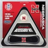 Nebraska Cornhuskers Billiard Accessories Kit - includes Triangle Rack, Cue Ball and Brush