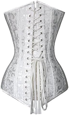 Purplebox Women's Fashion Cotton 26 Steel Double Boned Long Torso Classic Corset