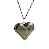 Vintage Style Happy Heart Watch Long Necklace