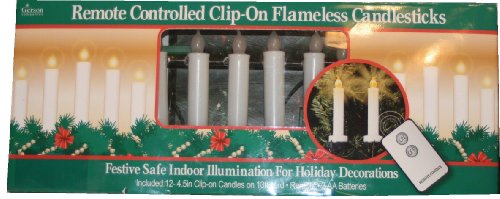 Gerson Set of 12 Remote Controlled Clip-On Flameless Candlesticks