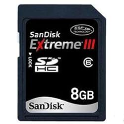 SanDisk Extreme III 8 GB Class 6 SDHC Flash Memory Card SDSDRX3-8192-A21