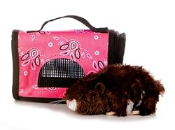 Brown Hamster Fancy Pal Plush Toy with Pet Carrier 8"