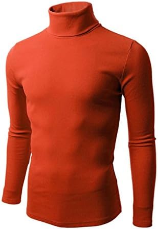 Encan Mens Basic Knitted Turtleneck Slim Fit Pullover Sweaters of Various Colors